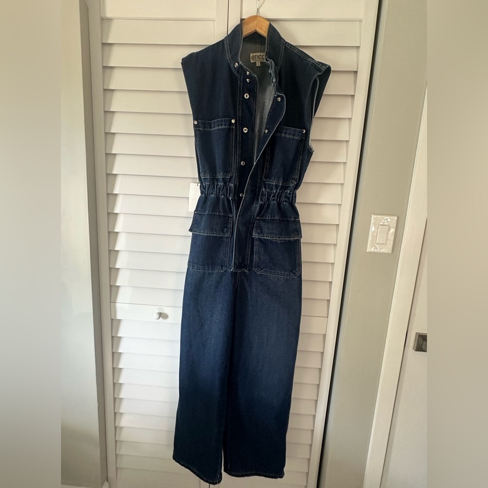 Etica Dark Blue Denim Jumpsuit